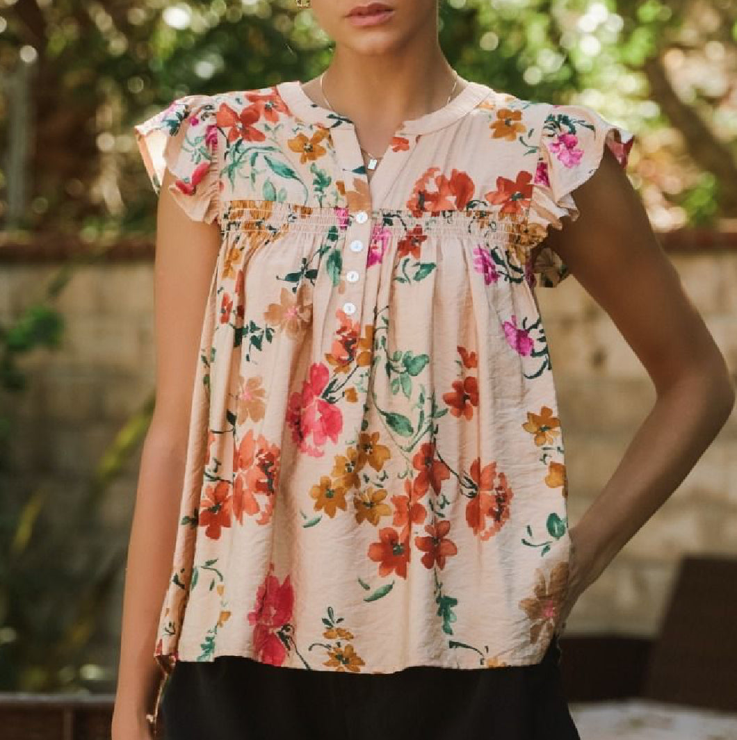 Taupe Petal Trail Top