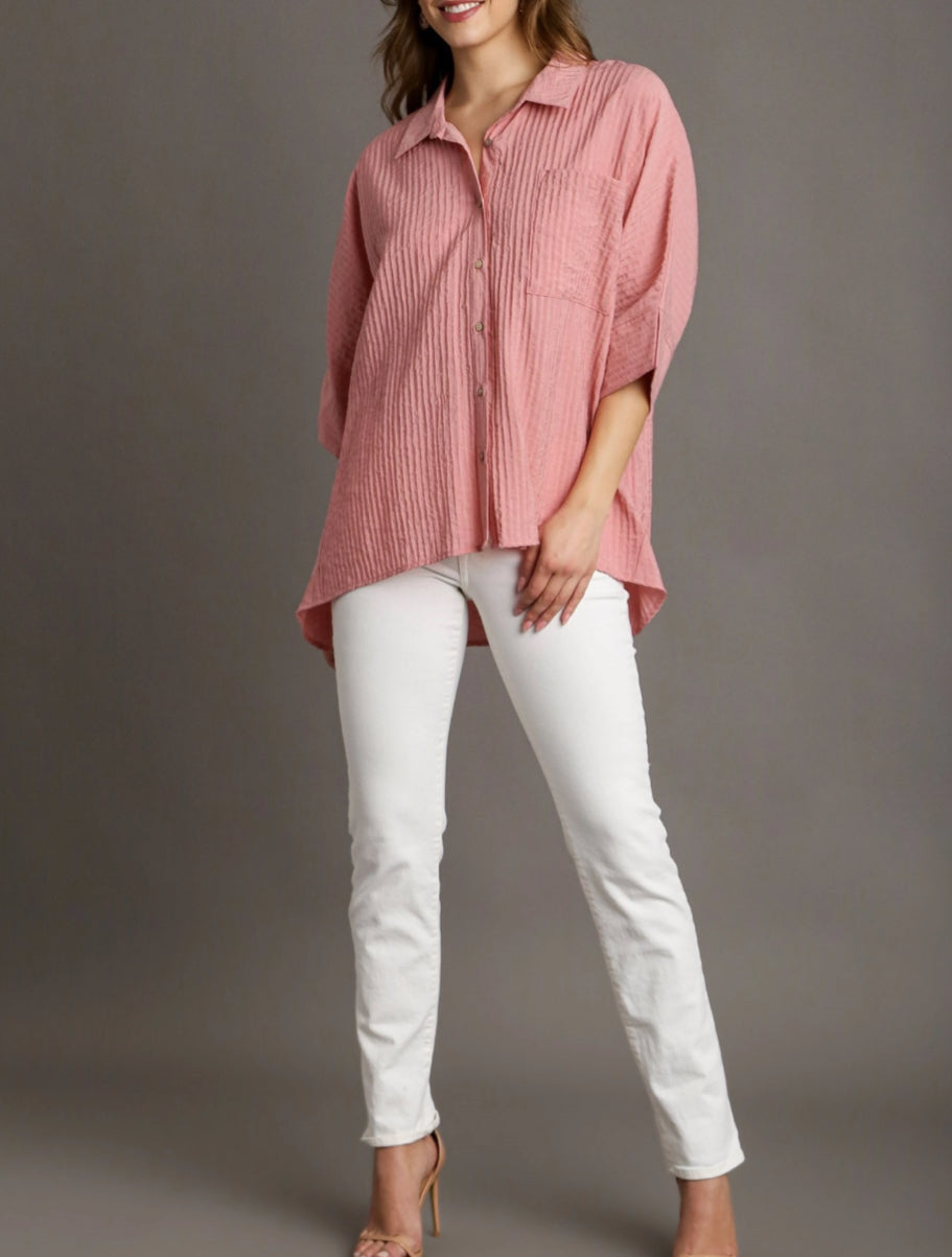 Blush Drift Textured Top