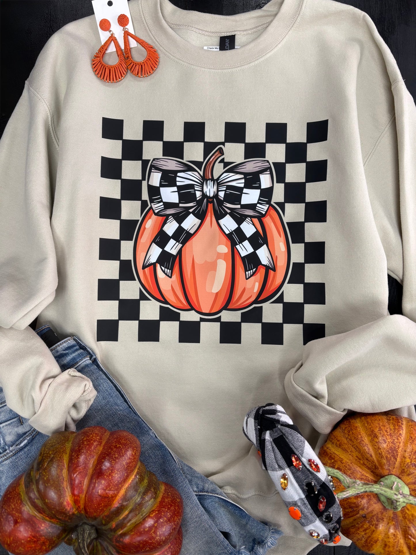 Check Me Out Pumpkin Sweatshirt Sand