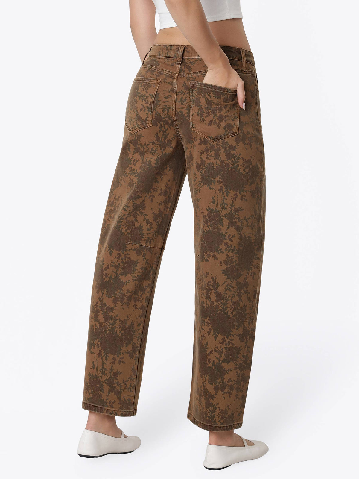 Vintage Floral Barrel Jeans