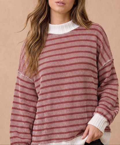 Rosy Ribbed Top