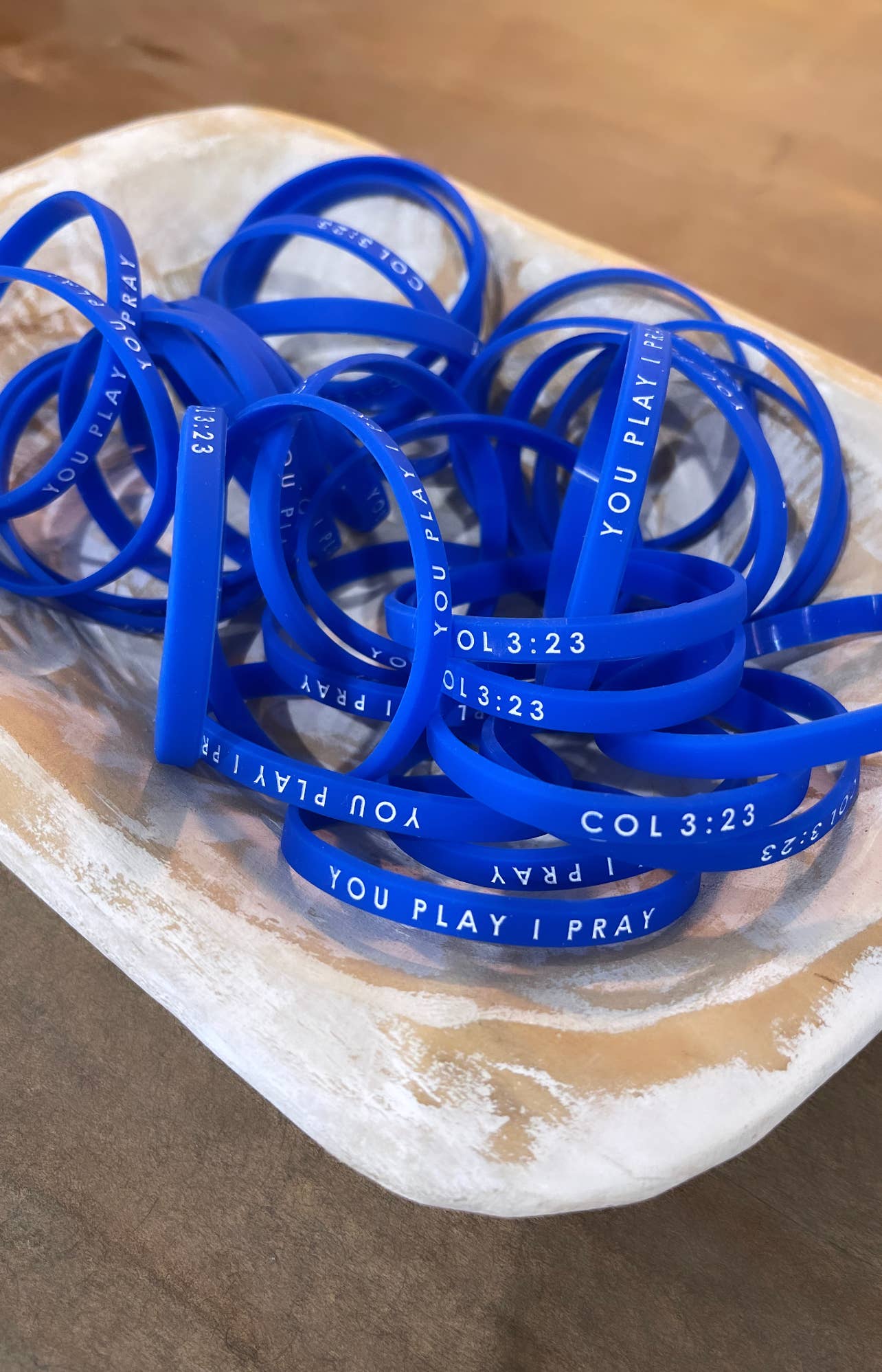  You Play, I Pray Bracelet  (Blue) Youth Size
