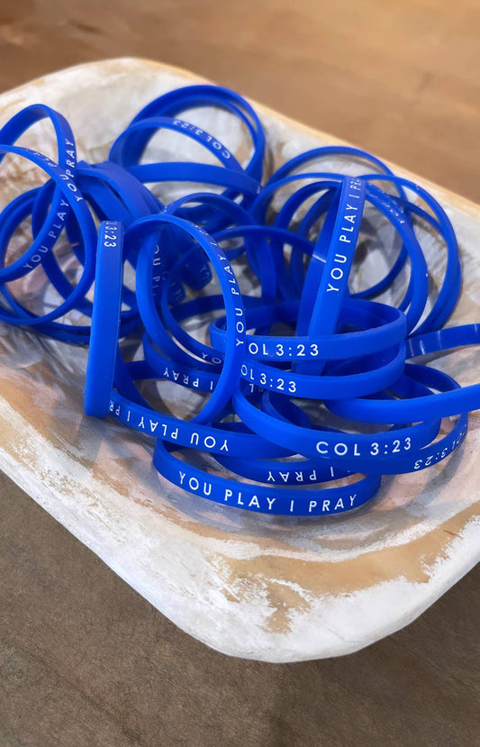  You Play, I Pray Bracelet  (Blue) Youth Size