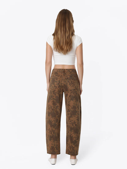 Vintage Floral Barrel Jeans