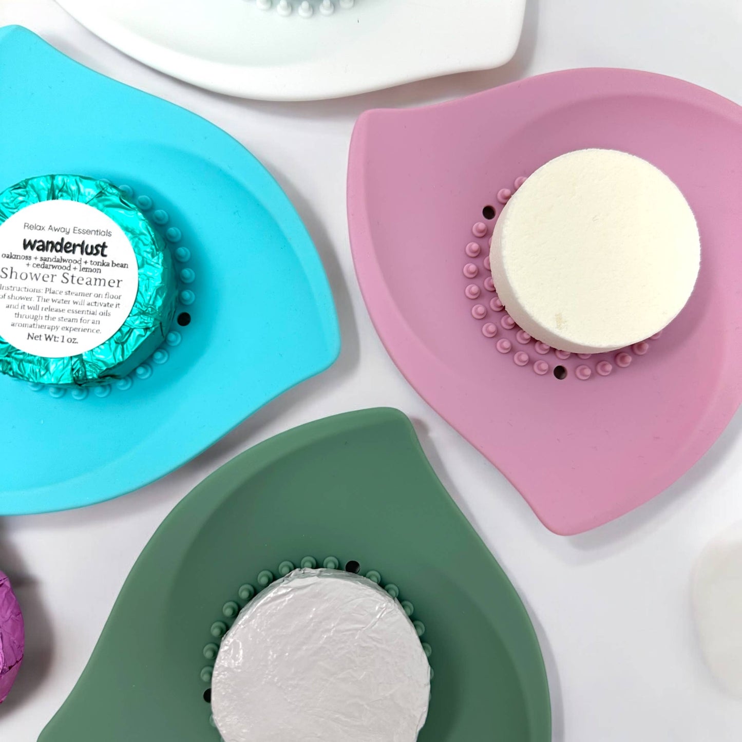 Shower Steamer Tray - Silicone : Sage green