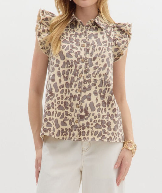 Spot On Flutter Sleeve Top
