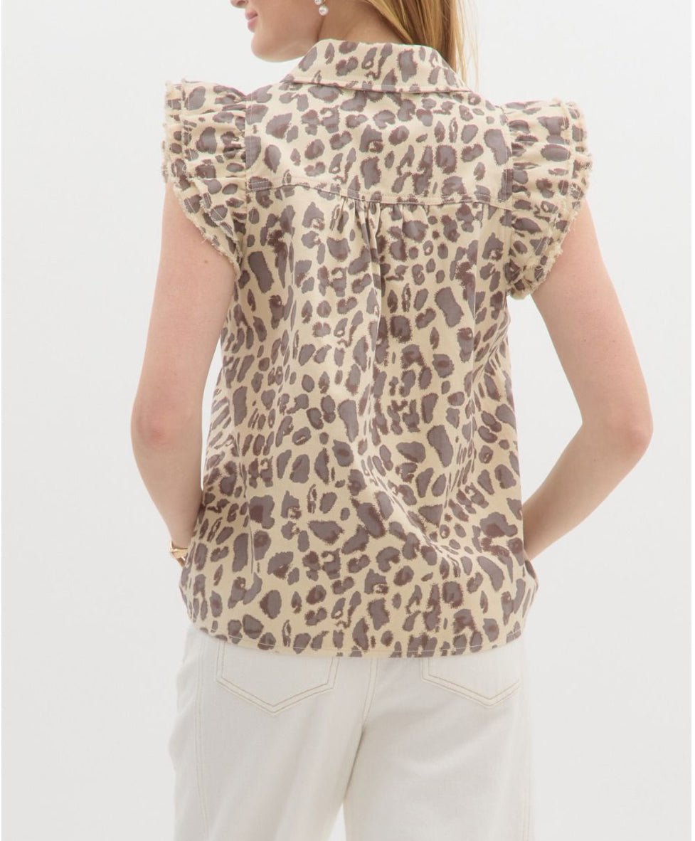 Spot On Flutter Sleeve Top