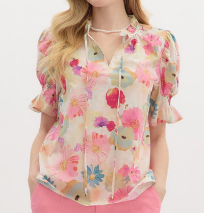 Spring Bloom Smocked Top