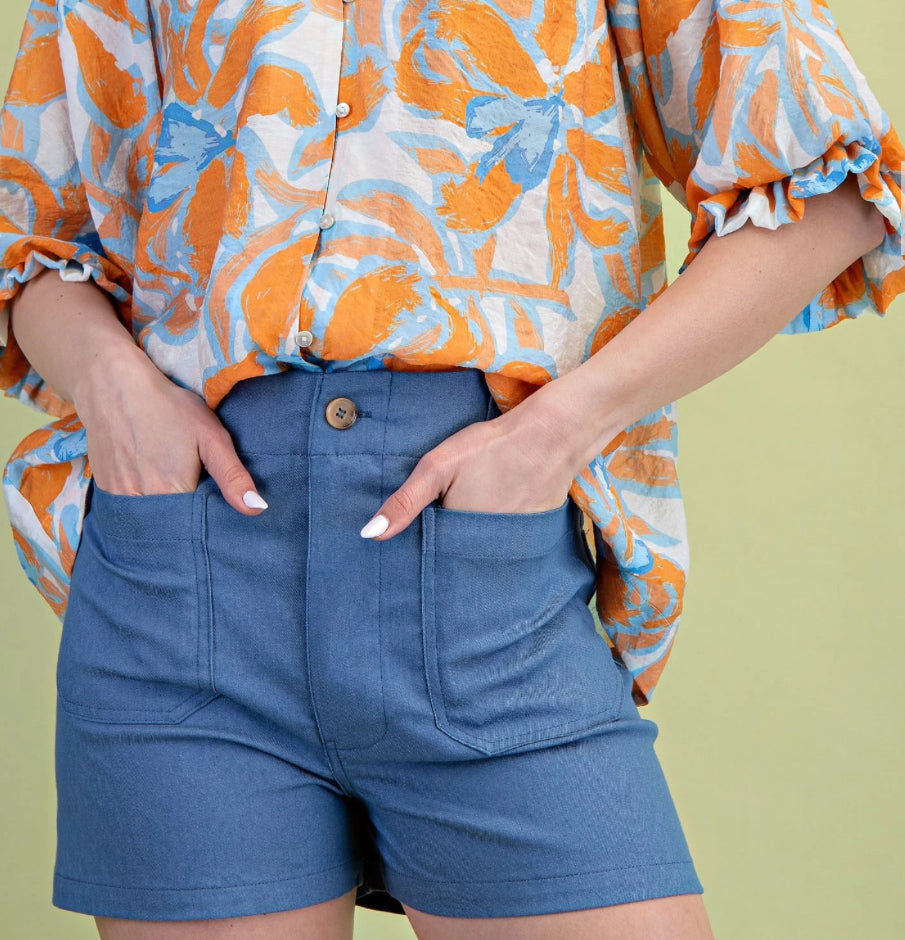 Sail Away With Me Sailor Shorts Denim