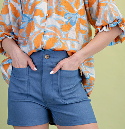 Sail Away With Me Sailor Shorts Denim