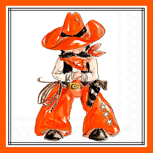 Orange Cowboy Hometown Pride Cocktail Napkin