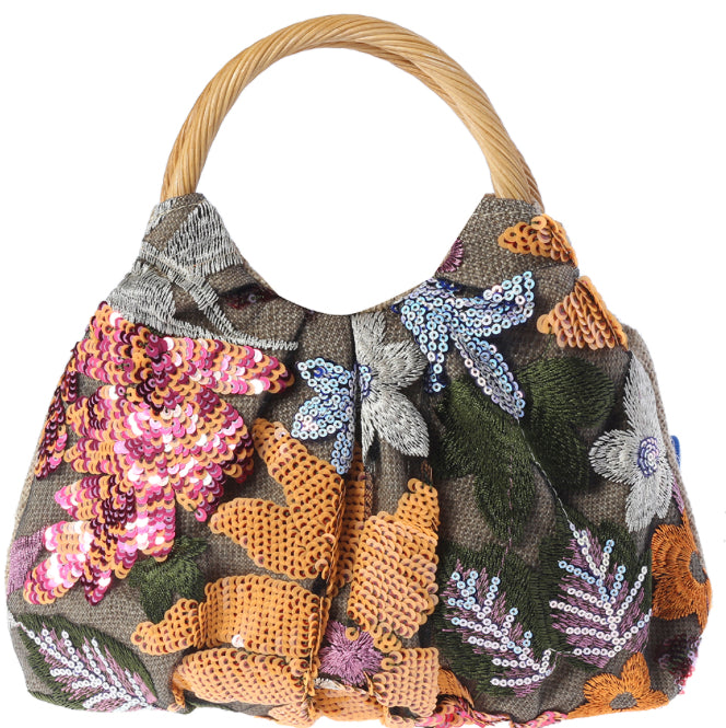 Garden Glow Beaded Handbag