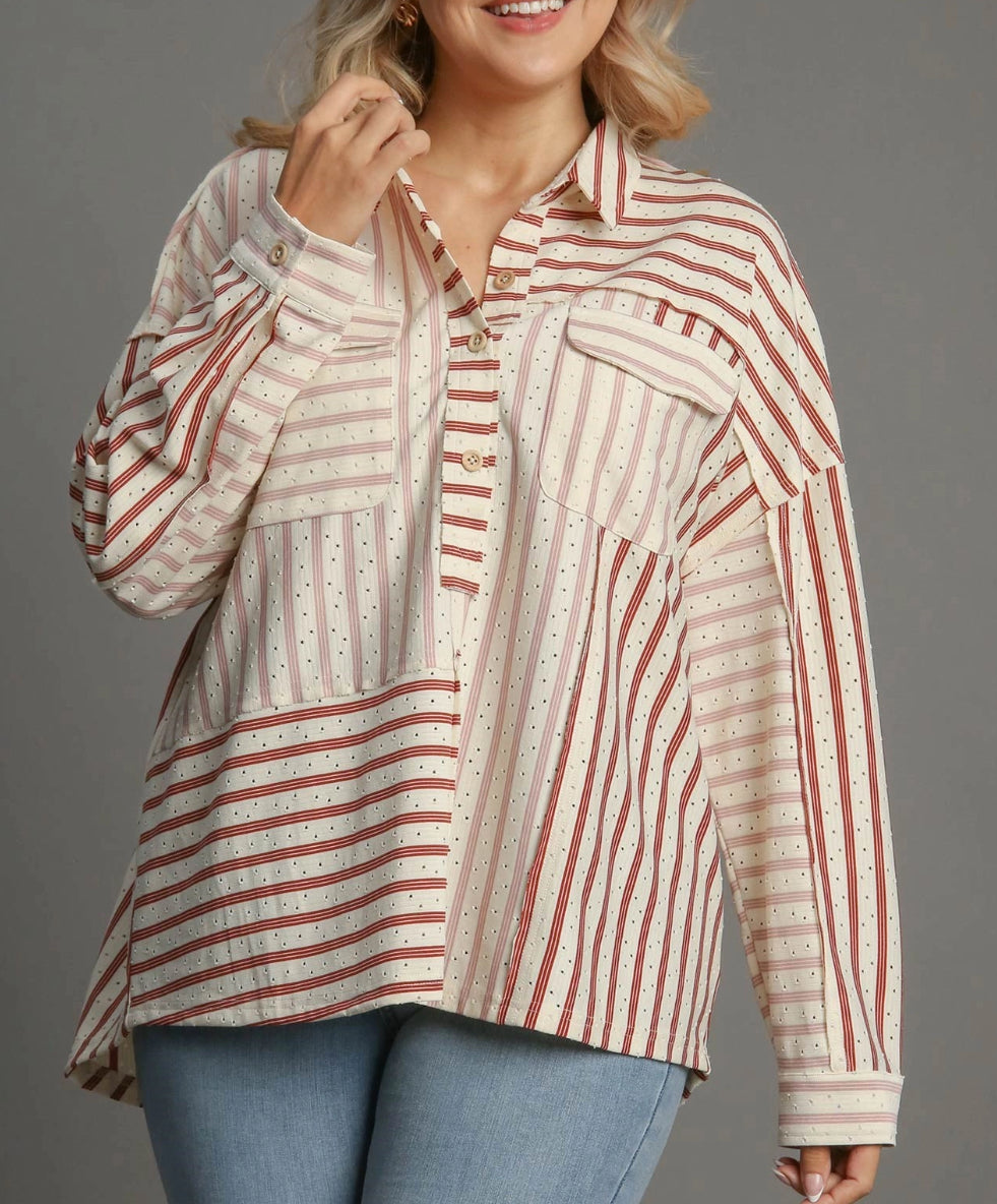 Heritage Striped Patchwork Top