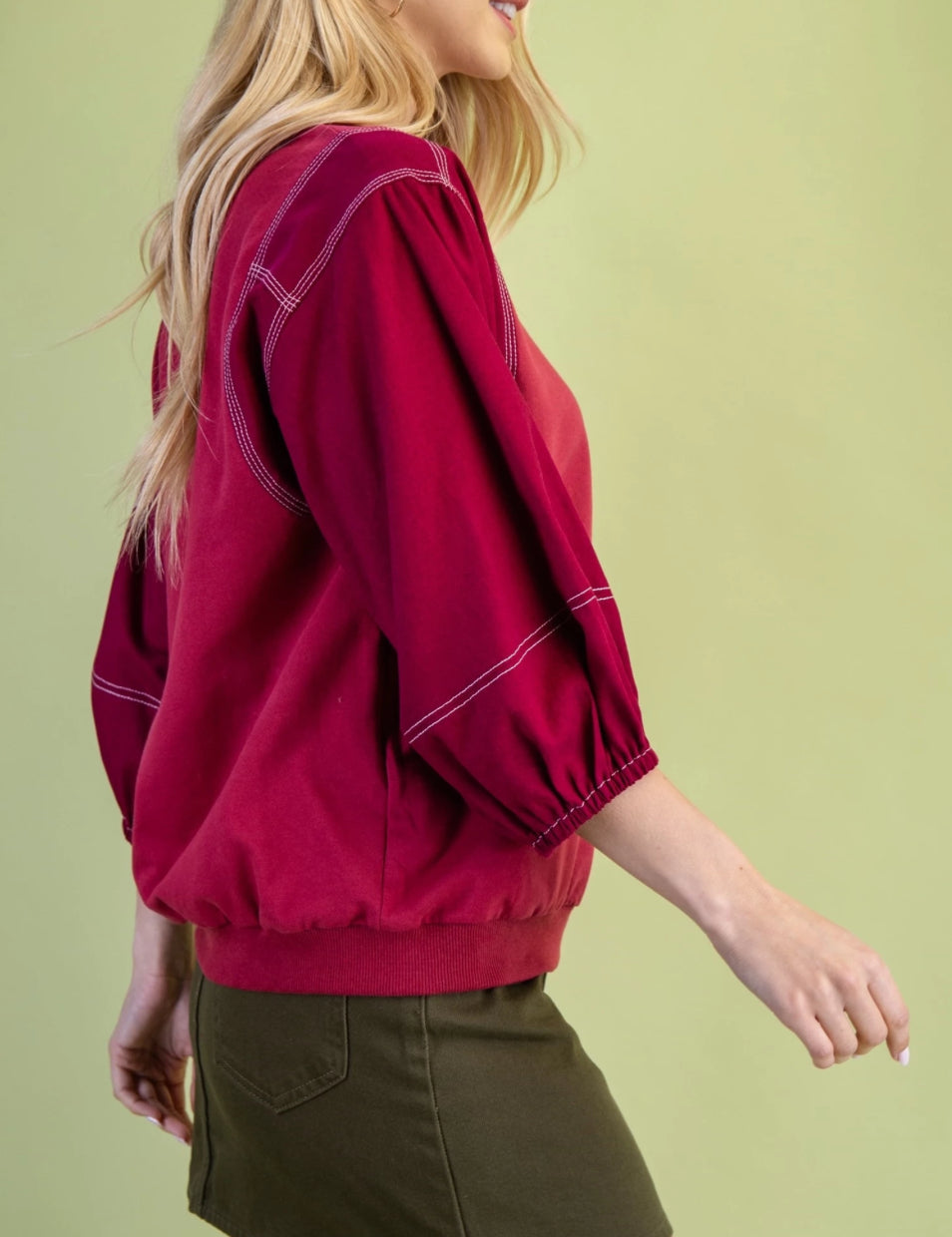 Cora Contrast Stitch Top