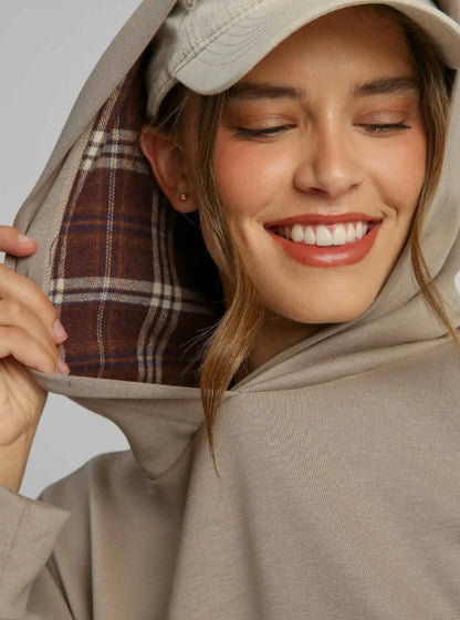 Plaid Pop Hooded Pullover