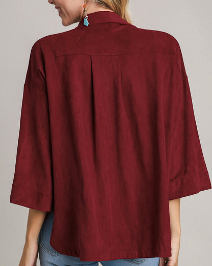 Cinderberry Sueded Top