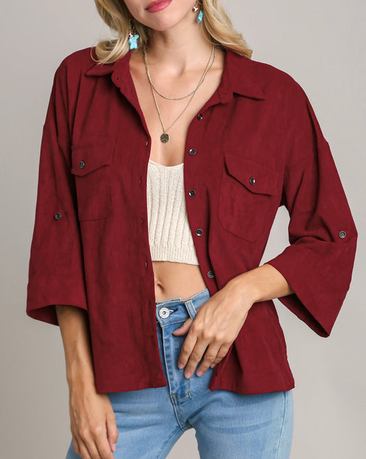 Cinderberry Sueded Top
