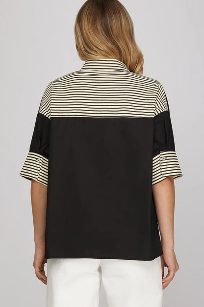 Monroe Contrast Polo Top