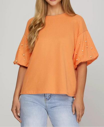 Sunset Pearl Puff Top