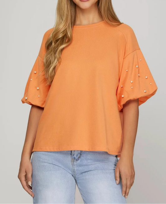 Sunset Pearl Puff Top