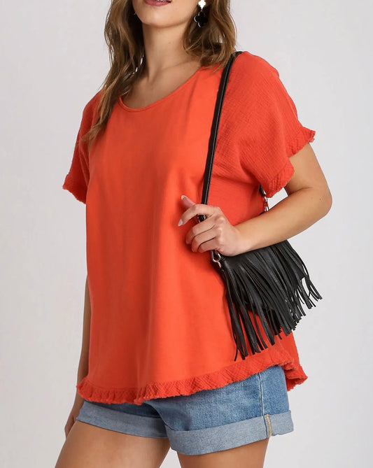Sunset Fray Hem Top