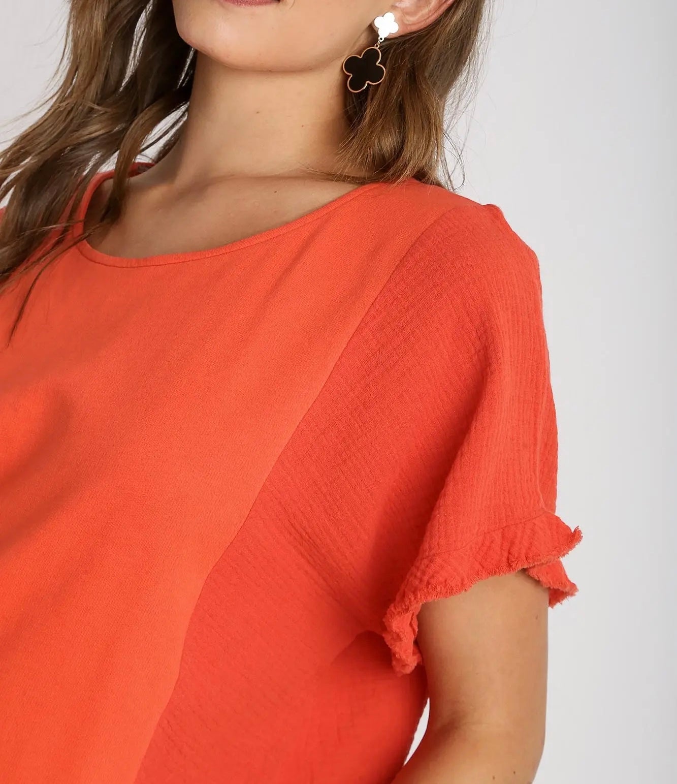 Sunset Fray Hem Top