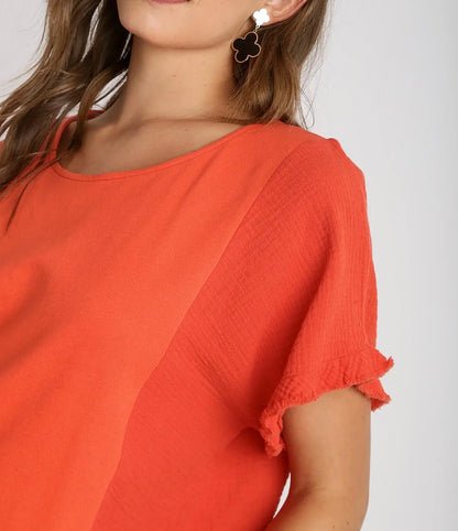 Sunset Fray Hem Top