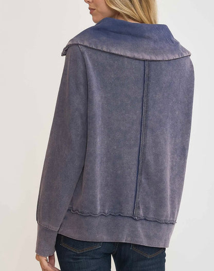 Highland Blue Zip Up Top