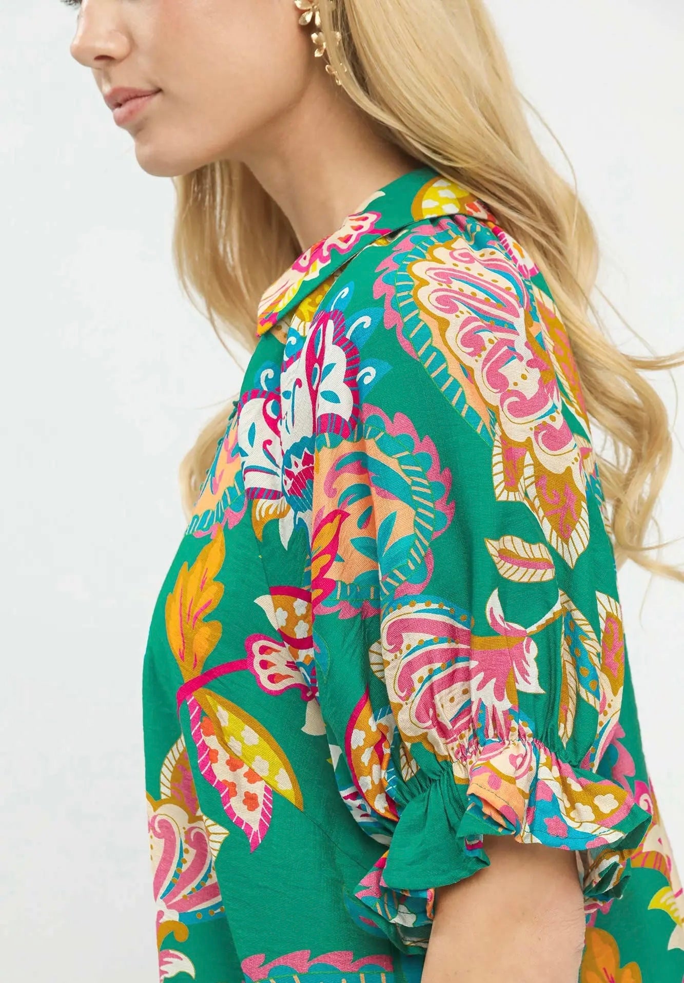 Emerald Boho Paisley Top