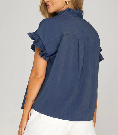 Midnight Ruffle Muse Top