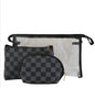 Urban Grid Checkered Cosmetic Set