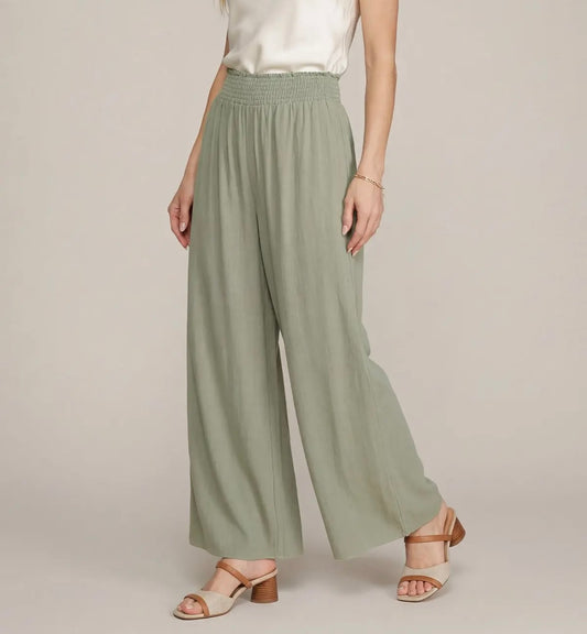 Sage Breeze Smocked Pants