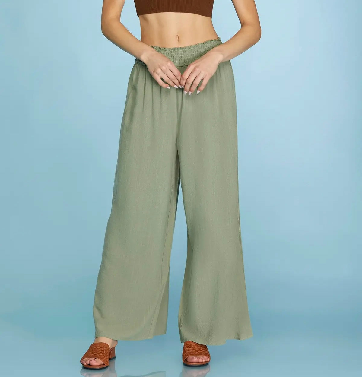 Sage Breeze Smocked Pants