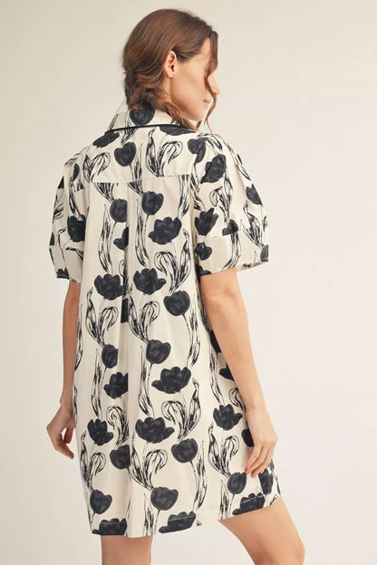 Ink Bloom Mini Dress