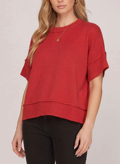 Rally Red Knit Top