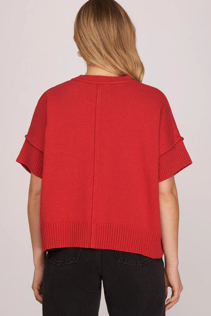 Rally Red Knit Top