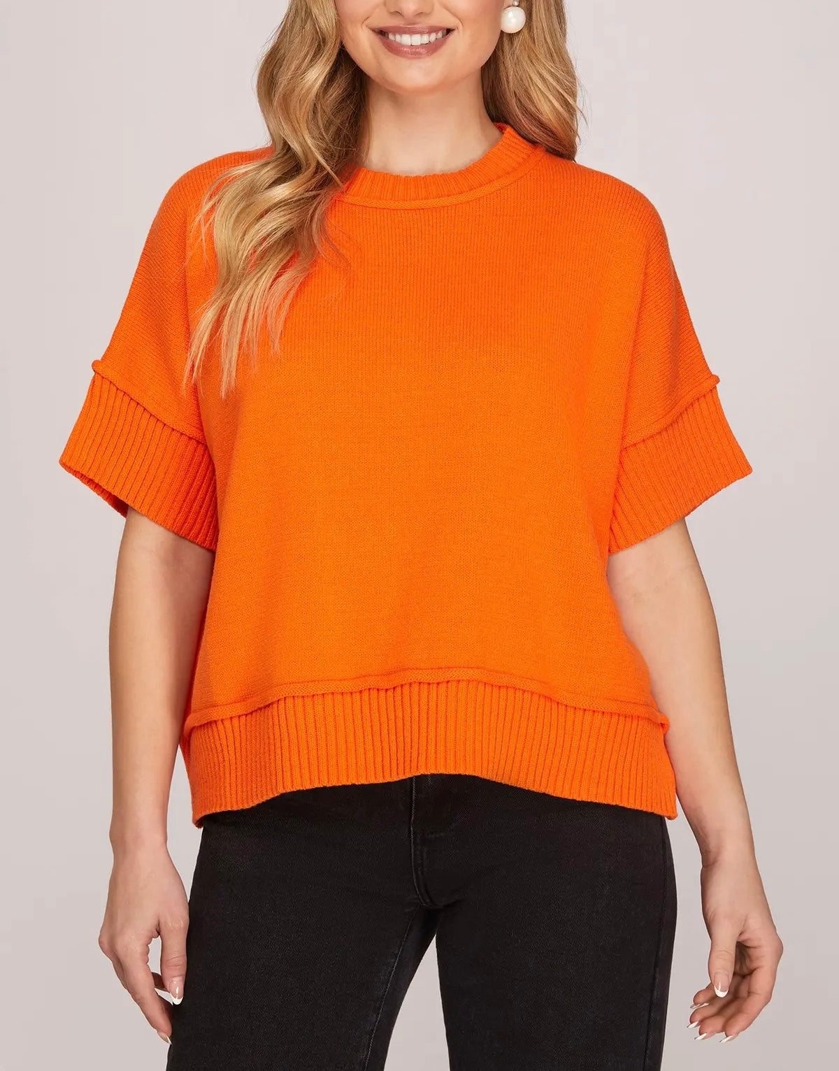 Out West Orange Knit Top