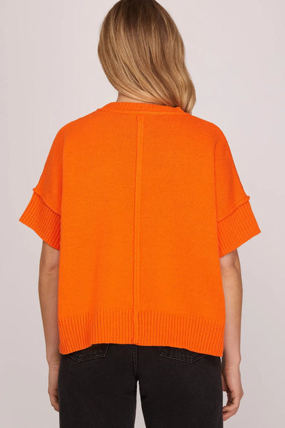 Out West Orange Knit Top