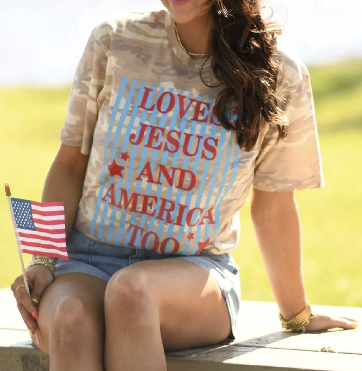 Jesus & America Too Tee