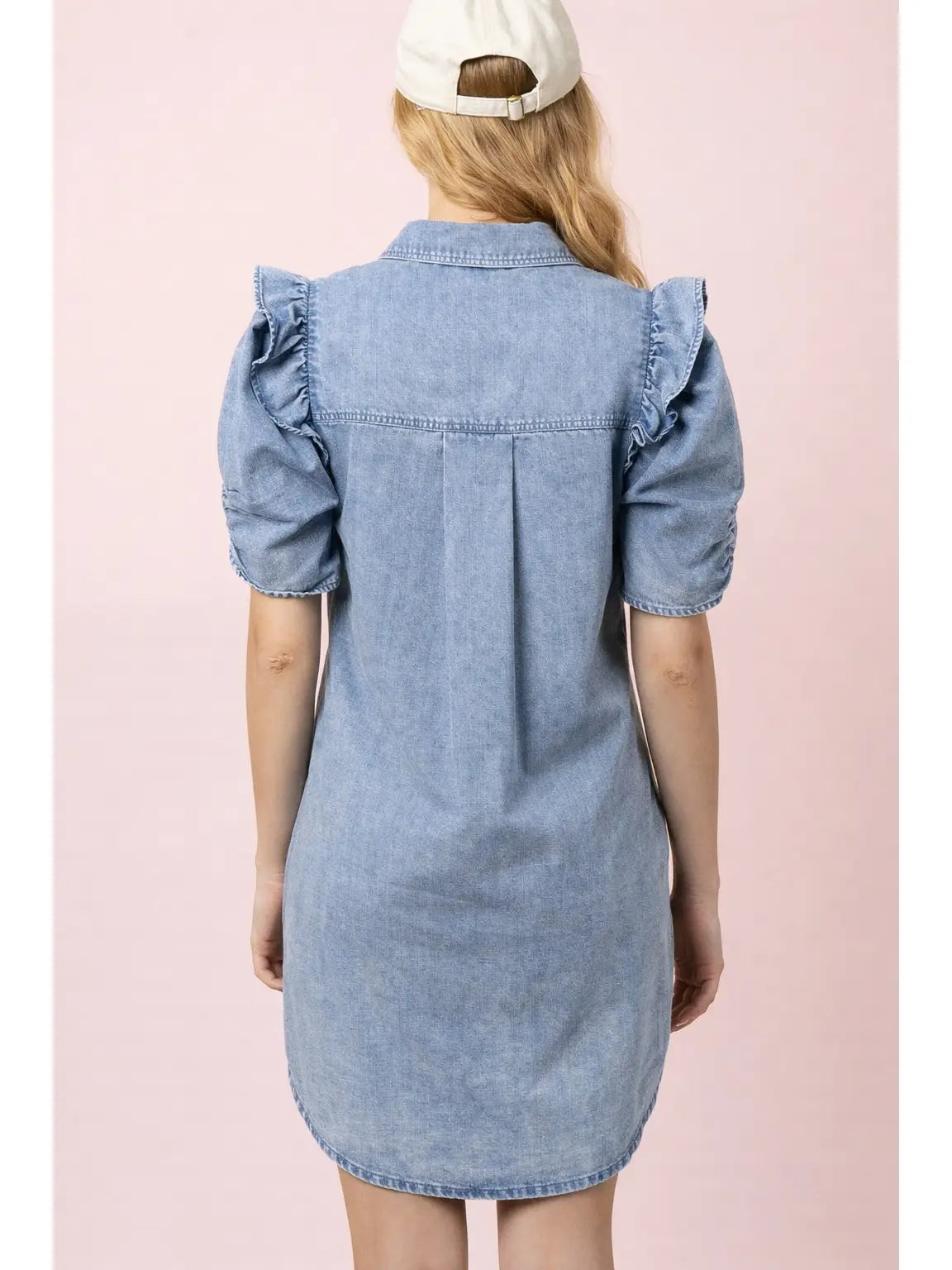 Ruffle My Feathers Denim Dress