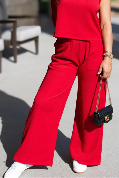 Tinley Textured Pants Red
