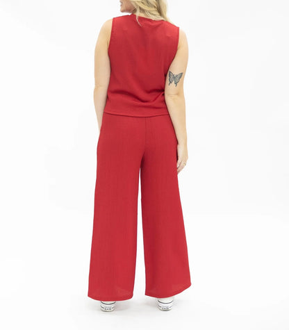 Tinley Textured Tank Red