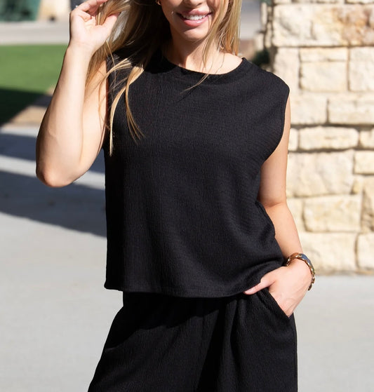 Tinley Textured Tank Black