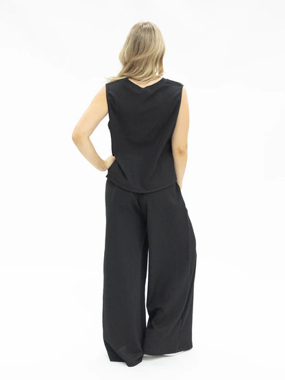 Tinley Textured Pants Black