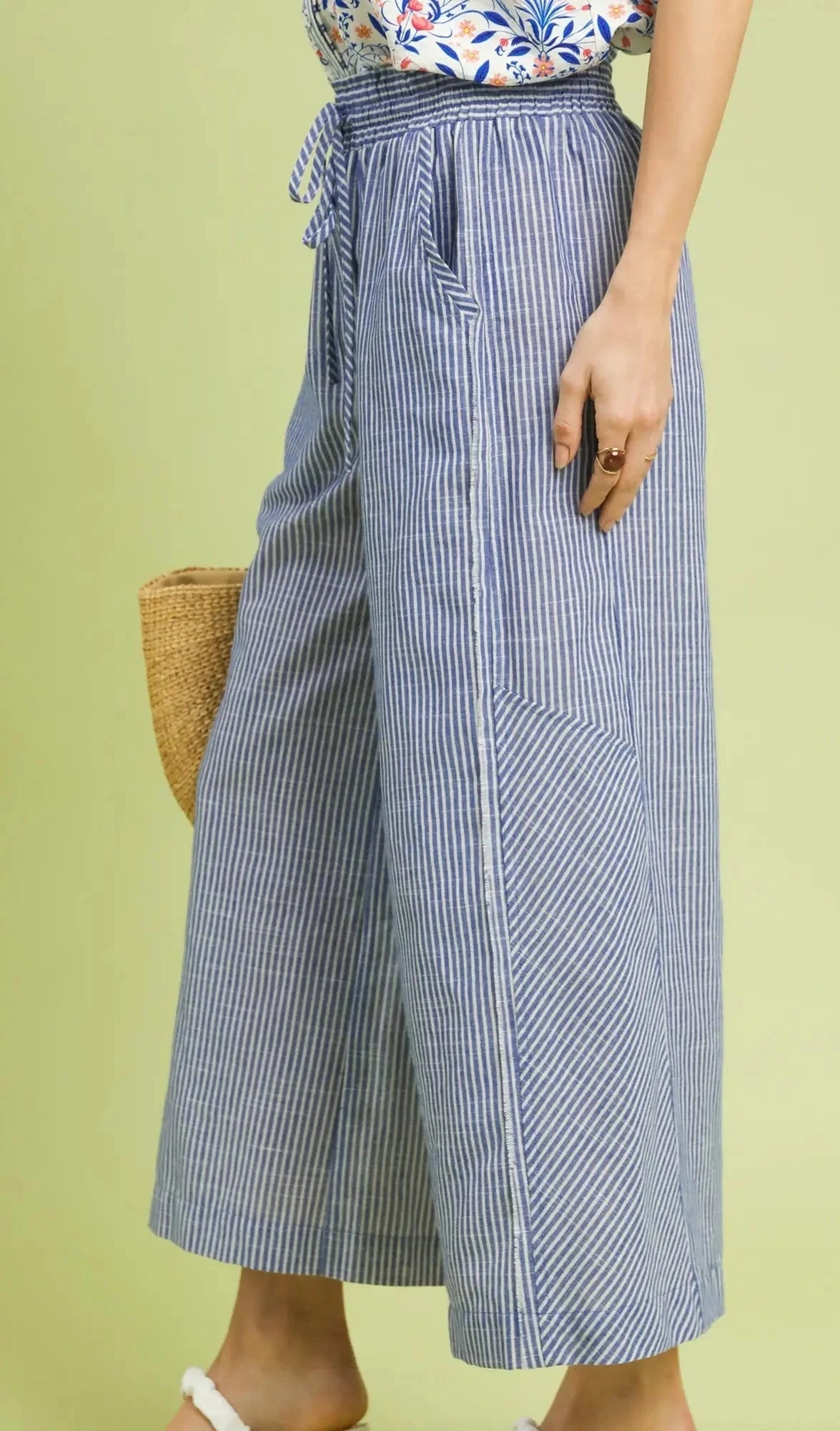 Leighton Linen Blue Pants