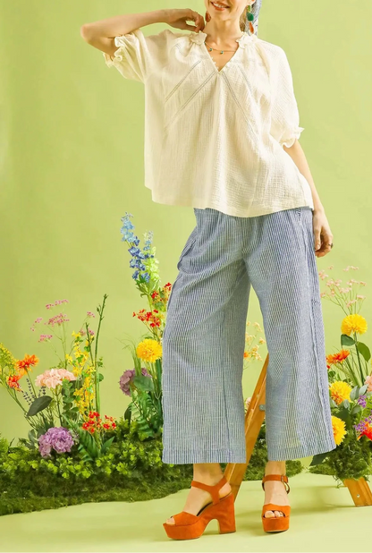 Leighton Linen Blue Pants