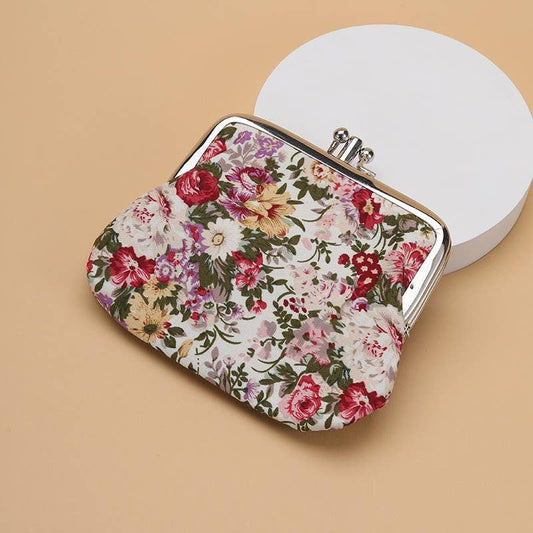 Vintage Inspired Coin Purse Multi Floral