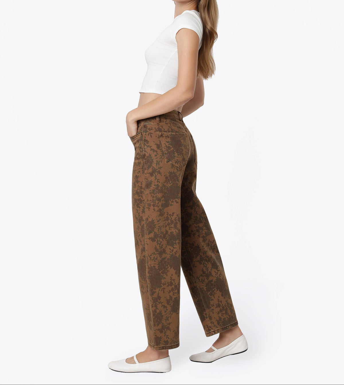 Vintage Floral Barrel Jeans